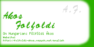 akos folfoldi business card